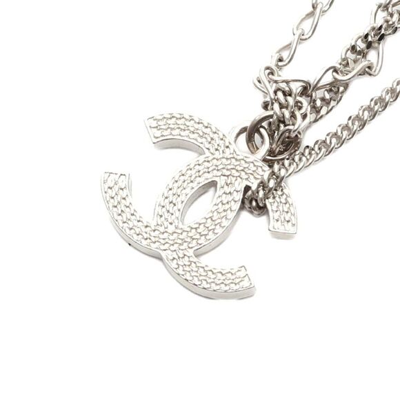 Chanel Coco Mark Necklace Jewelry Silver - Picture 1 of 7